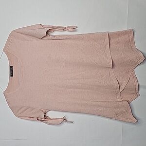 Miladys blush pink texture layered flowy blouse top sz Small